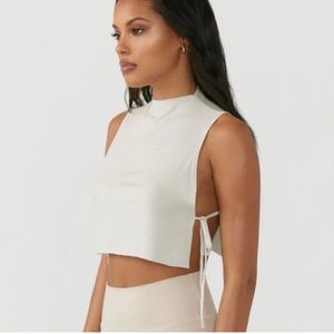 Joah Brown Mock Neck Tie Tank - Size S/M - NWT